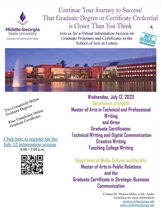 SOAL Graduate Program Info Session flyer.